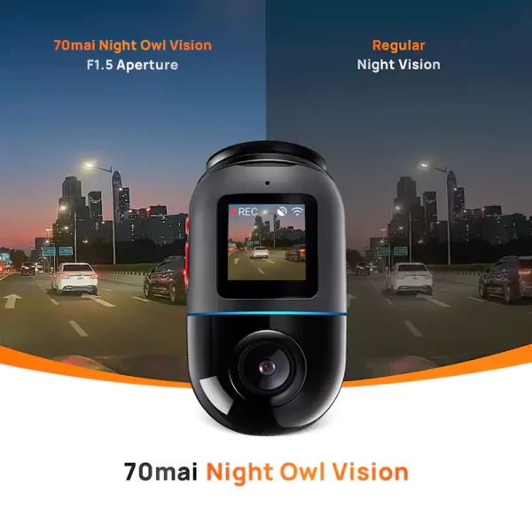 كاميرا ذكية للسيارة 70mai Dash Cam Omni X200 4G مع Hardwire kit 4G UP04 night vision